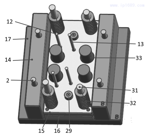 圖14 頂出、復位裝配結構圖